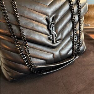 Yves Saint Laurent Medium Loulou Black Quilted Shoulder Bag